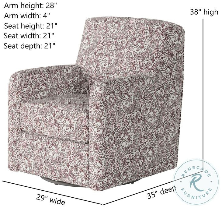 Flash Dance Cabernet 29" Wide Swivel Glider