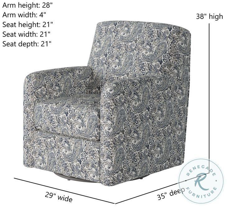 Flash Dance Charleston Ocean 29" Wide Swivel Glider