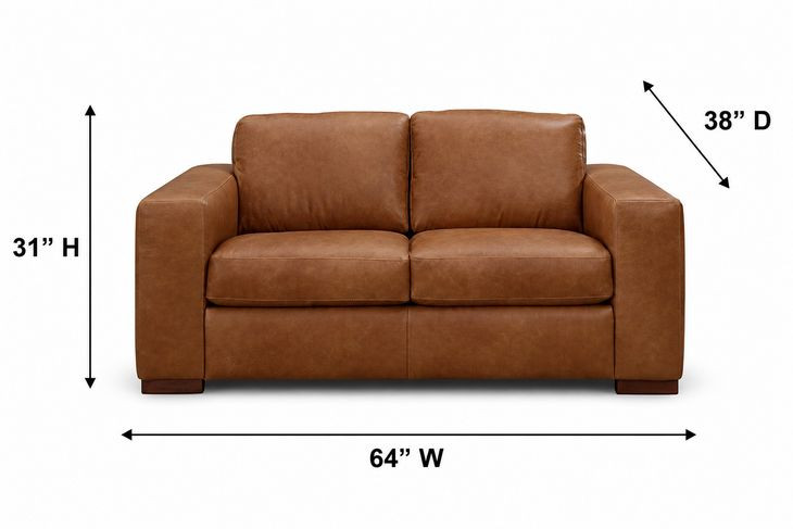 Inglewood Vintage Brown Derby Leather 64" Loveseat