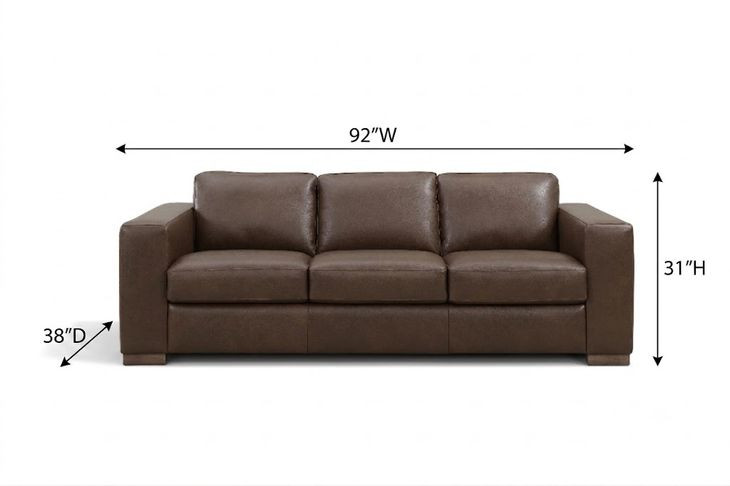 Inglewood Vintage Brown Cigar Leather 92" Sofa
