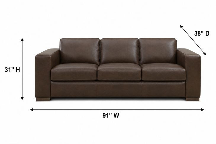 Inglewood Vintage Brown Cigar Leather 91" Queen Sleeper Sofa