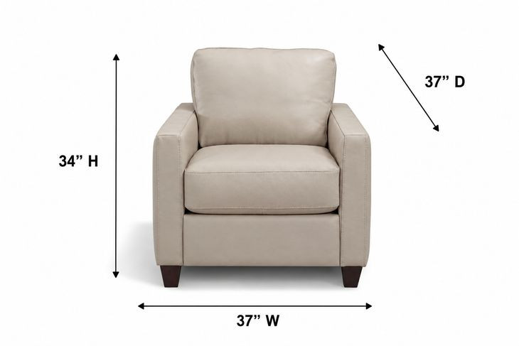 Millbrook Taupe Plain Leather Upholstered Accent Chair