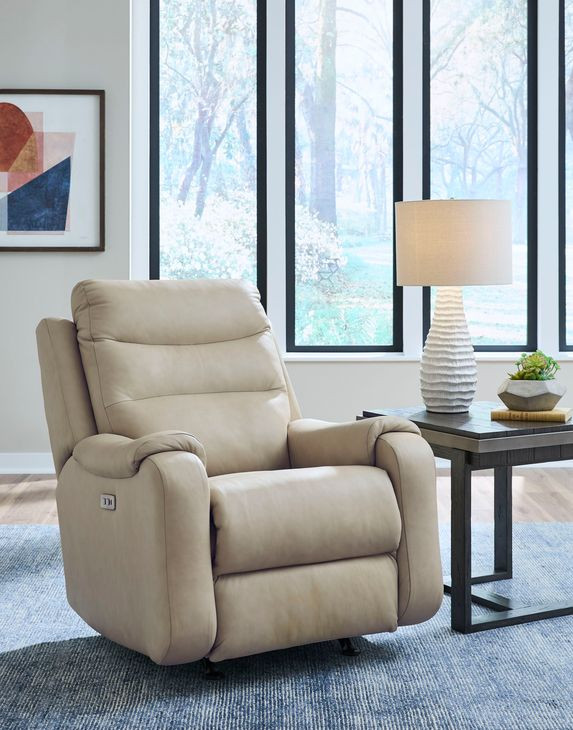 Sheridan Linen Leather Zero Gravity Power Recliner with USB Charging