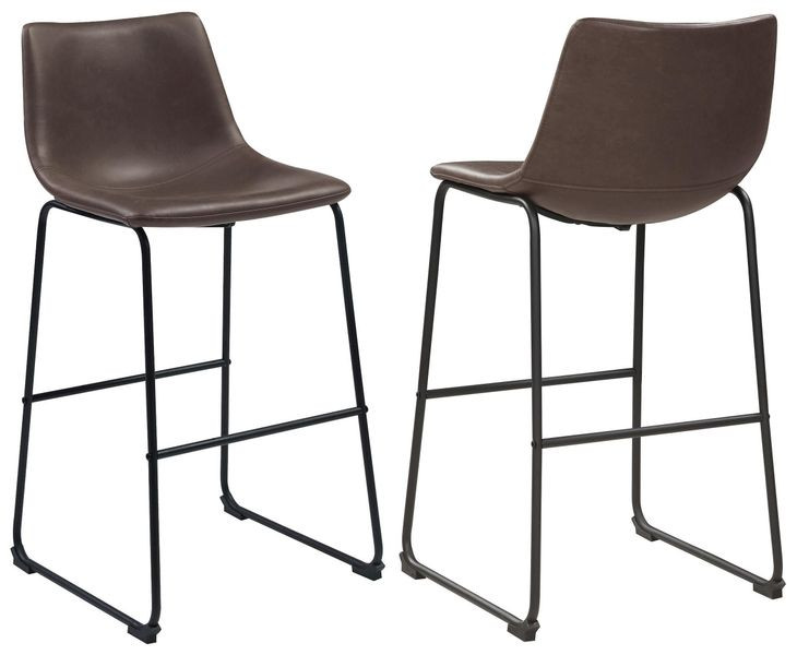 Michelle Brown And Black Armless Bar Stool Set of 2