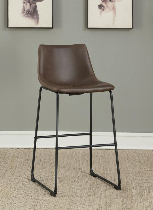 Michelle Brown And Black Armless Bar Stool Set of 2