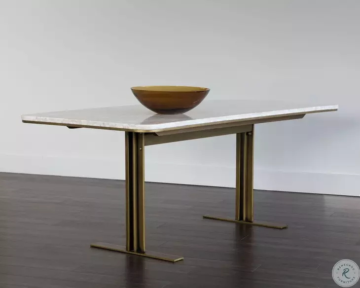 Ambrosia Antique Brass 79" Dining Table