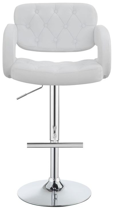 Brandi Chrome And White 29" Adjustable Height Bar Stool