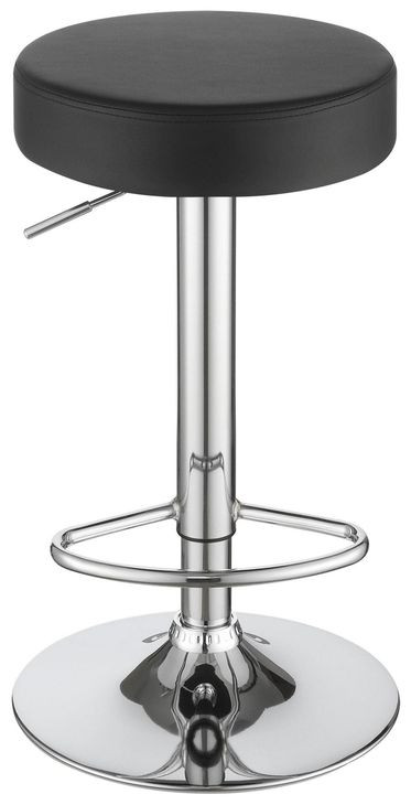 Ramses Chrome And Black 29" Adjustable Bar Stool