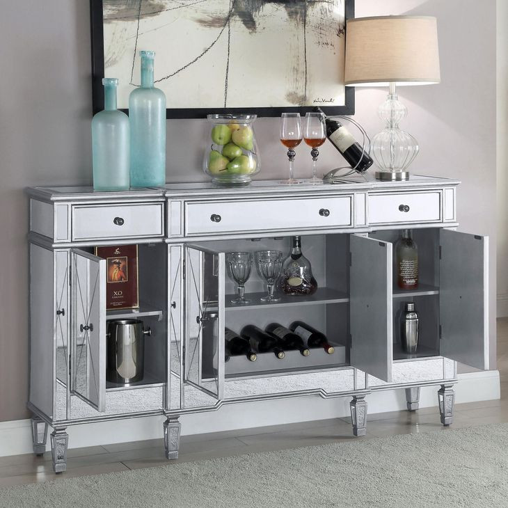 Aconitum Clear Mirror 4 Door Wine Cabinet