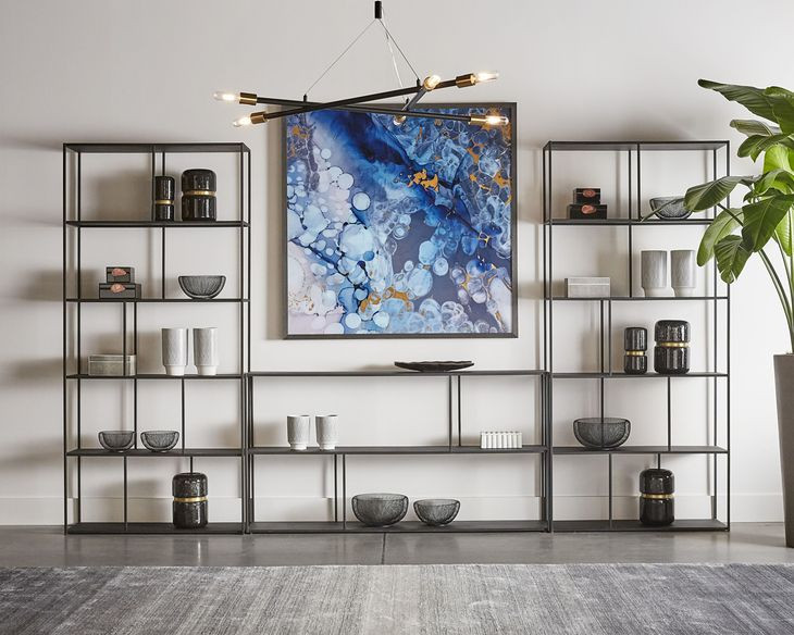 Eiffel Antique Brass 23" Tall Bookcase