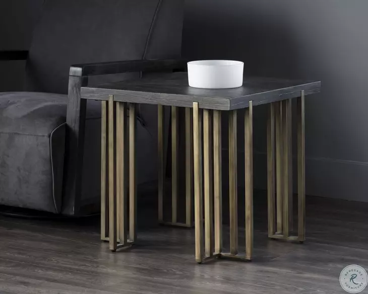 Belvoir Antique Brass End Table