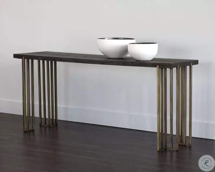 Belvoir Antique Brass Console Table