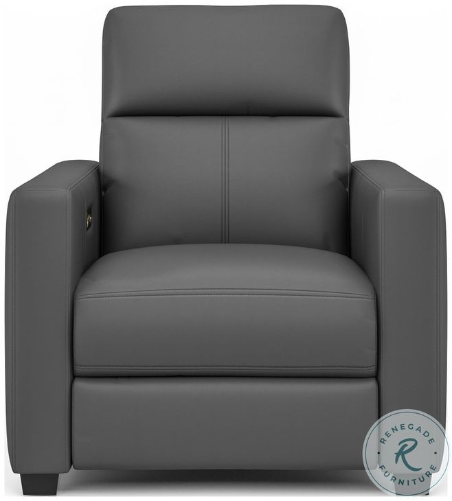 Broadway Shale Leather Power High Leg Recliner with Power Headrest
