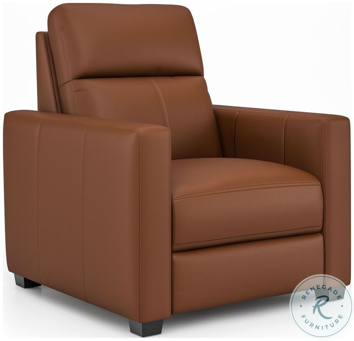 Broadway Cinnamon Leather Power High Leg Recliner with Power Headrest
