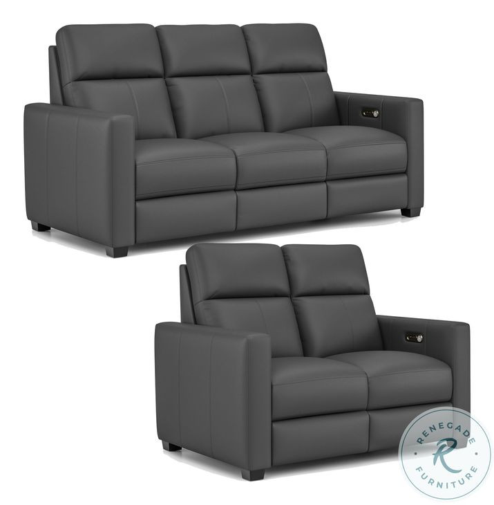 Broadway Shale Leather Power High Leg Recliner with Power Headrest