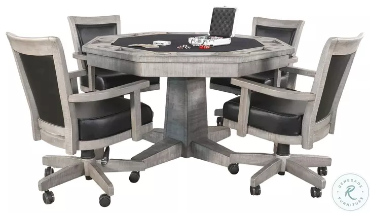 Elmcrest Gray 53" Reversible Game and Dining Poker Table