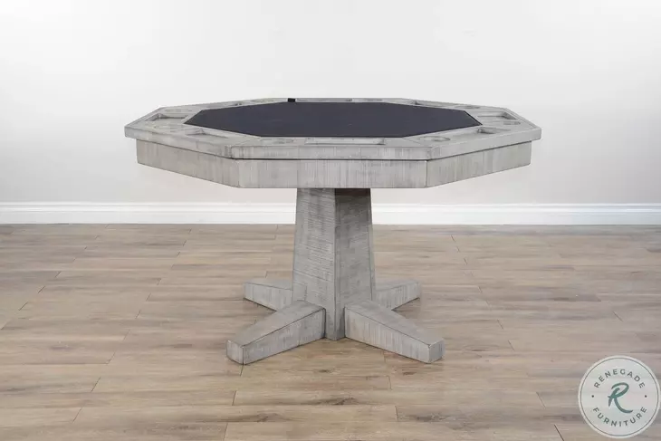 Elmcrest Gray 53" Reversible Game and Dining Poker Table