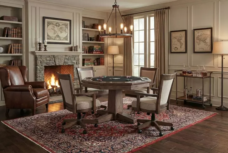 Doe Valley Buckskin and Brown Upholstered Game Chair with Casters