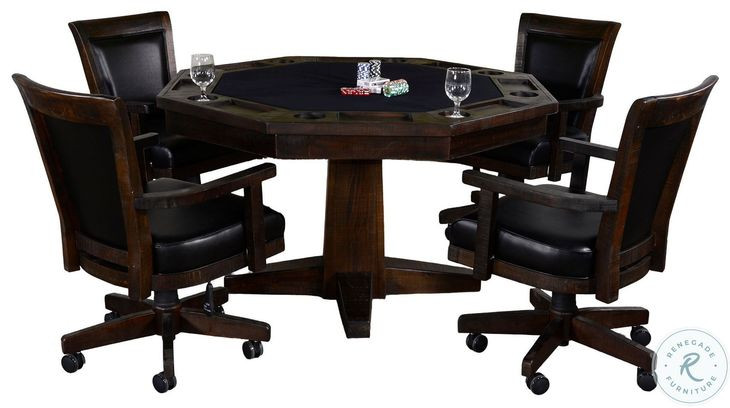 Havenstead Dark Brown 53" Reversible Game and Dining Poker Table