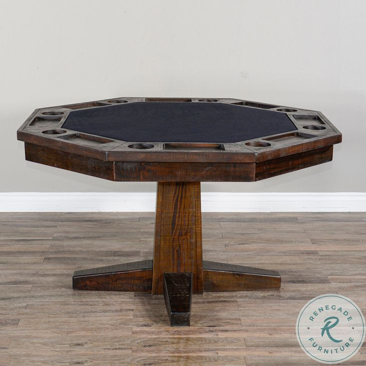 Havenstead Dark Brown 53" Reversible Game and Dining Poker Table