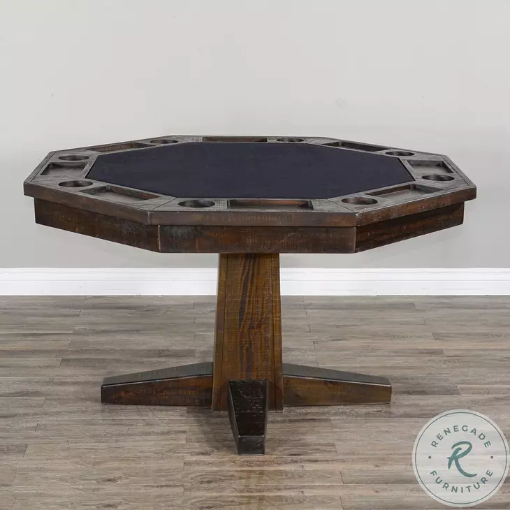 Havenstead Dark Brown 53" Reversible Game and Dining Poker Table