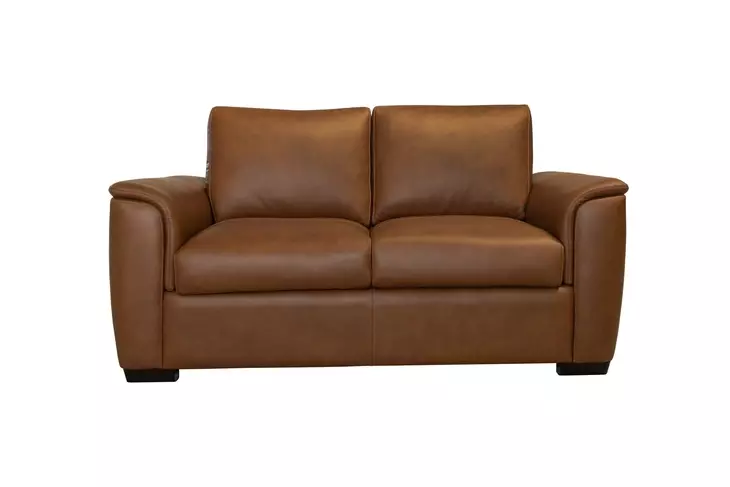 Henry caramel Brown Premium Top Grain 66" Leather Loveseat