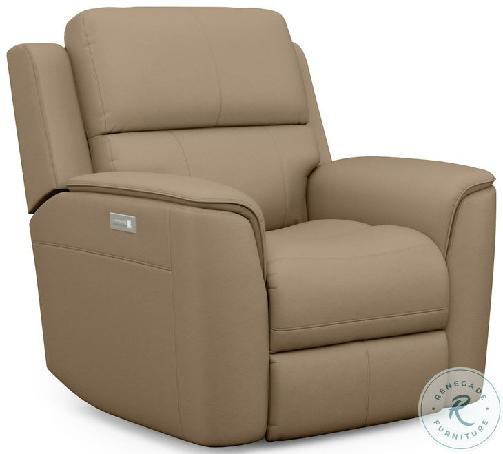 Henry Brown Leather Power Recliner with Power Headrest and Lumbar