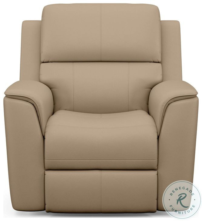 Henry Brown Leather Power Recliner with Power Headrest and Lumbar