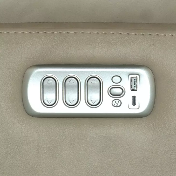 Henry Beige Leather Swivel Gliding Power Recliner with USB Charging and Heat Massage