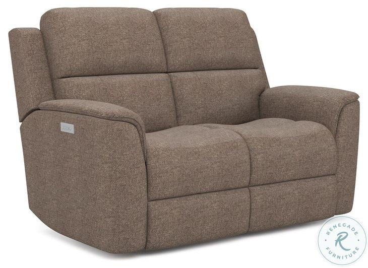 Henry Brown Power Reclining Loveseat with Power Headrest and Lumbar