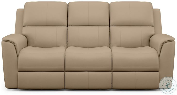 Henry Brown Leather Power Reclining Sofa with Power Headrest and Lumbar