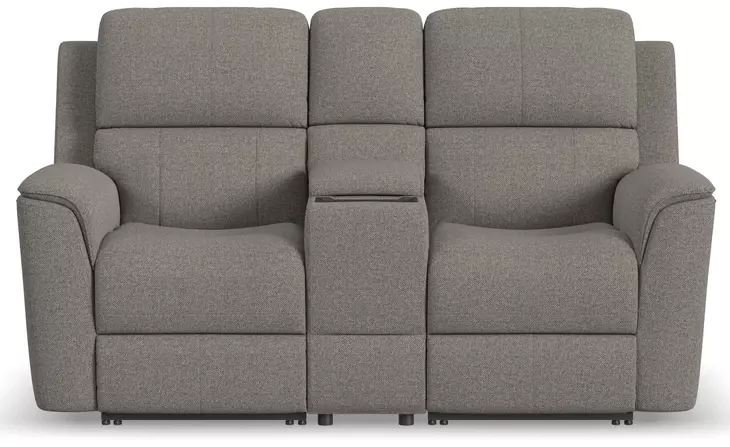 Henry Brown 75" Power Reclining Console Loveseat with Power Headrest and Lumbar