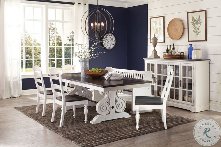 Heritage House White 96" Extendable Rectangular Dining Table