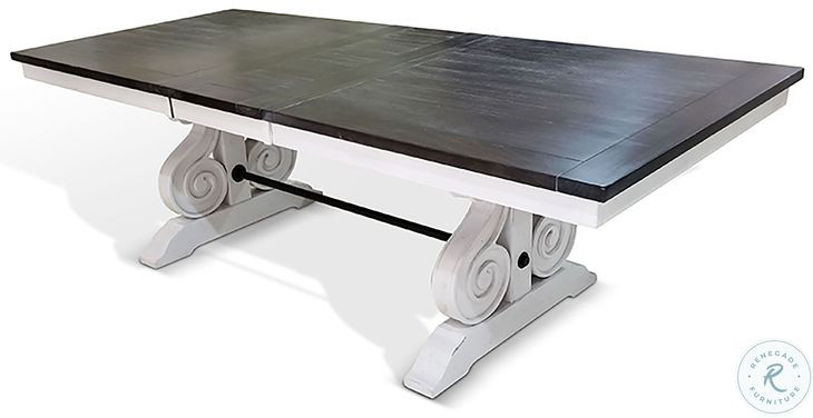 Heritage House White 96" Extendable Rectangular Dining Table