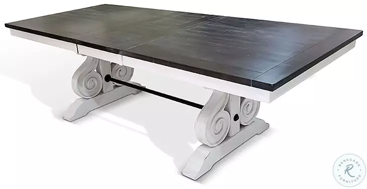 Heritage House White 96" Extendable Rectangular Dining Table