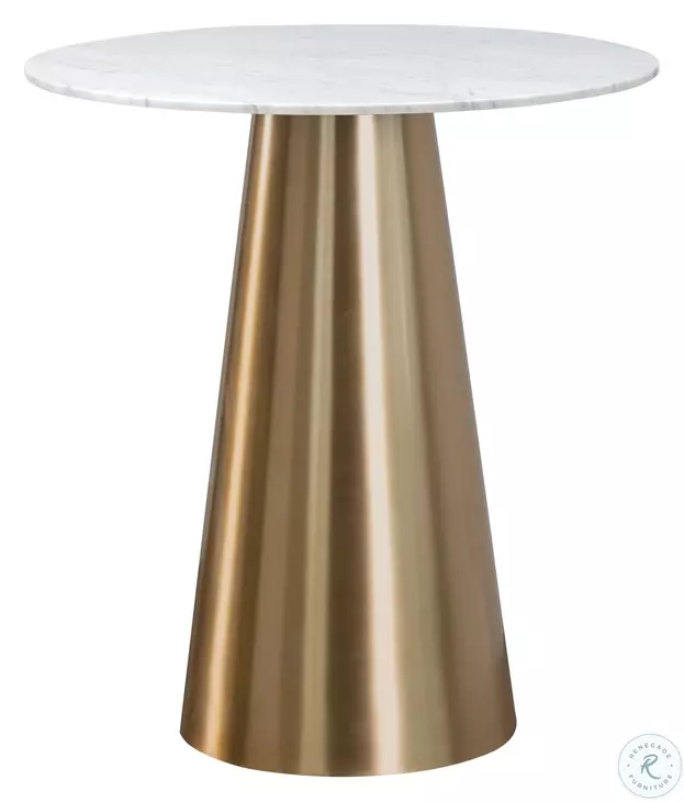 Damon Gold White Marble Bistro Table