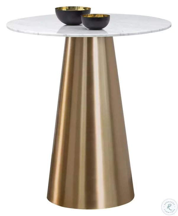 Damon Gold White Marble Bistro Table