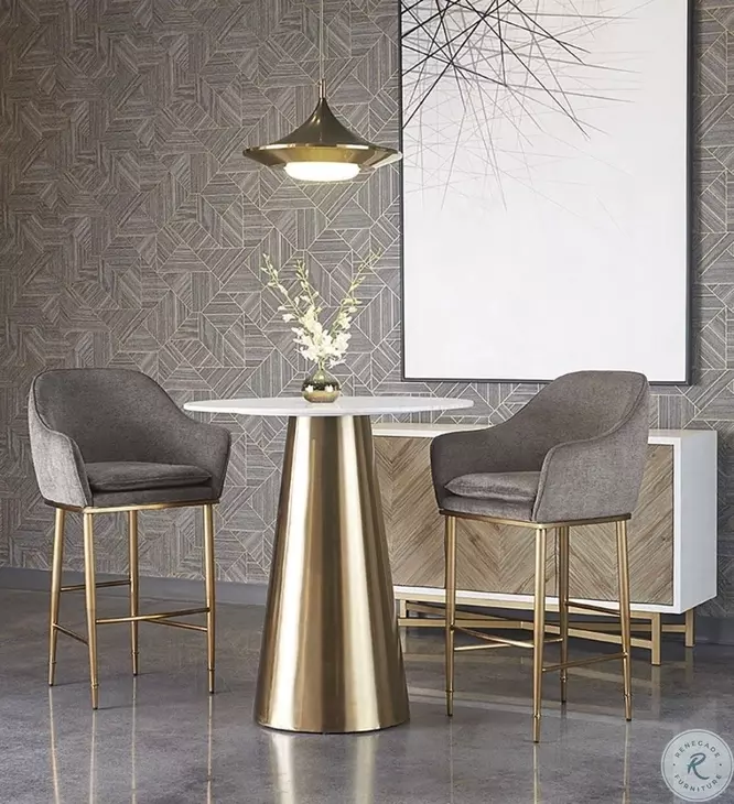 Damon Gold Round Bar Table