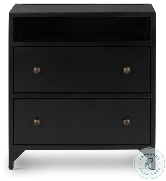 Belmont Black 2 Drawer Nightstand