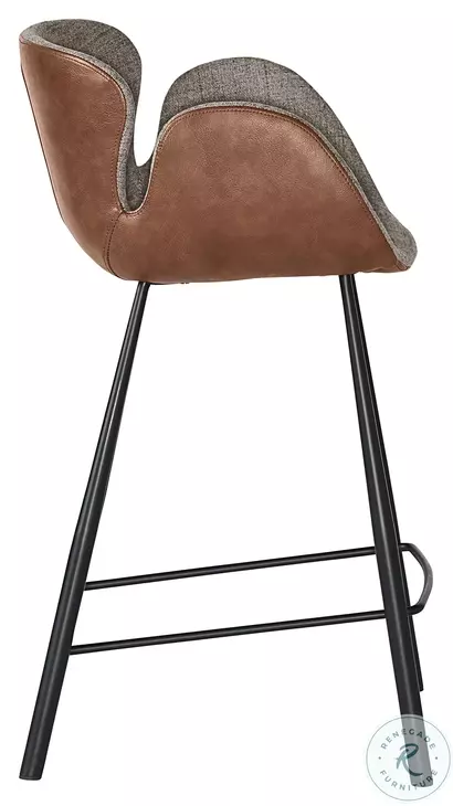 Waldo November Grey And Cinnamon Brown Counter Height Stool