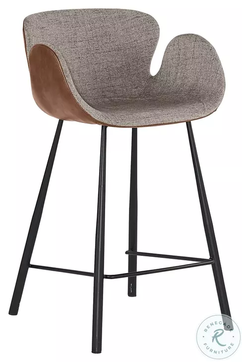 Waldo November Grey And Cinnamon Brown Counter Height Stool