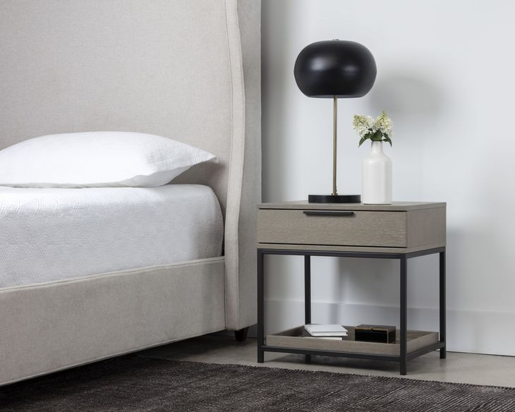 Rebel Taupe And Black Nightstand