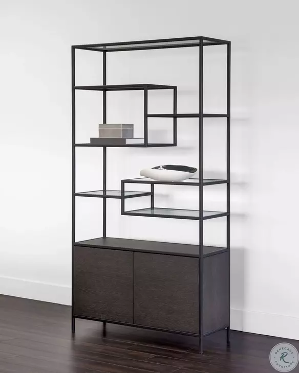 Vandale Charcoal Grey Bookcase