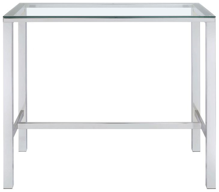 Tolbert Chrome Glass Top Bar Table