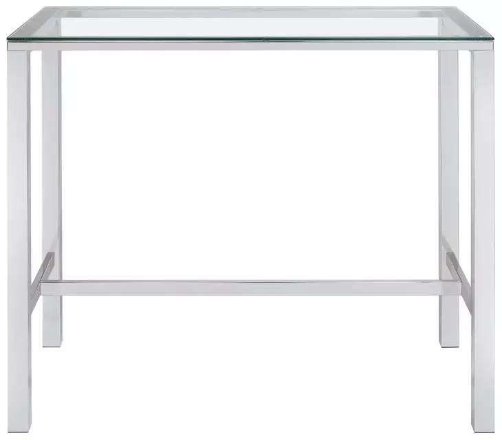 Tolbert Chrome Glass Top Bar Table