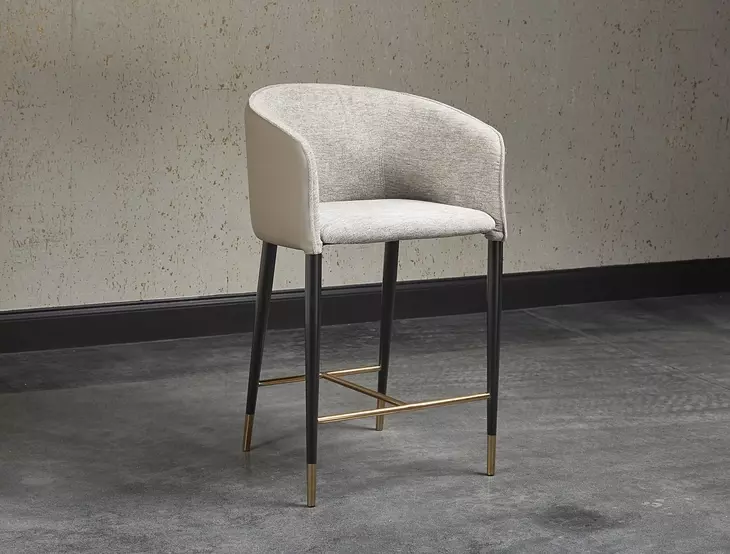 Asher Flint Grey And Napa Taupe Counter Height Stool