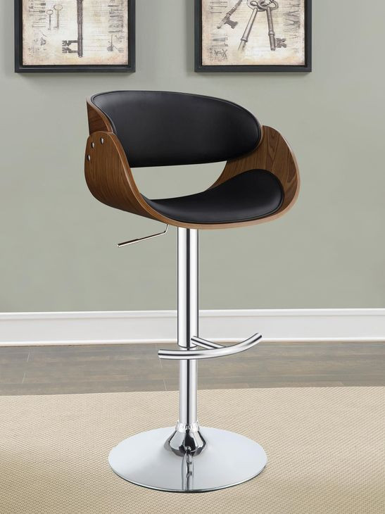 Dana Black And Chrome Adjustable Bar Stool