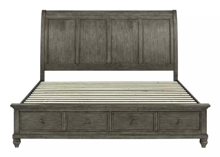Twin Lakes Gray King Storage Sleigh Bed