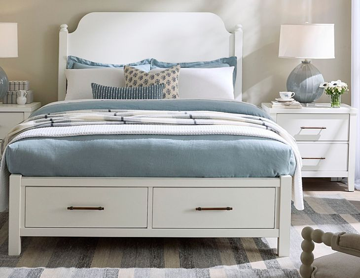Pure Maple Cottage White King Poster Storage Bed