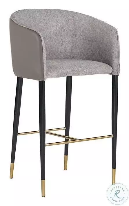 Hampton Flint Grey And Napa Taupe Bar Stool